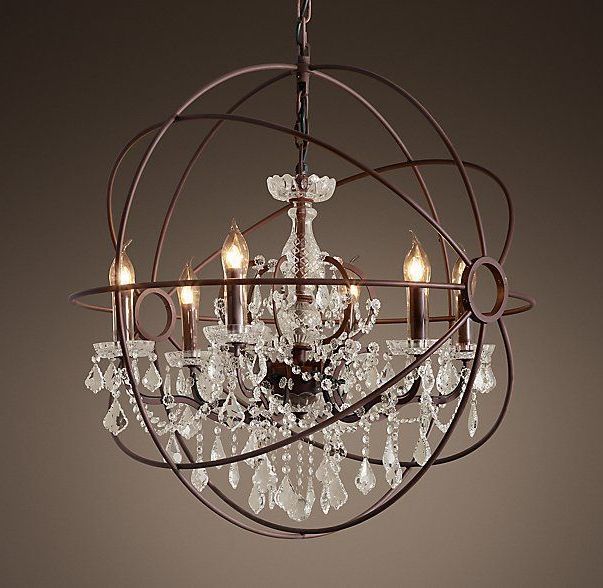 Preferred Foucault's Orb Clear Crystal Outdoor Chandelier 32 Throughout Cupertino Chandeliers (View 19 of 20)