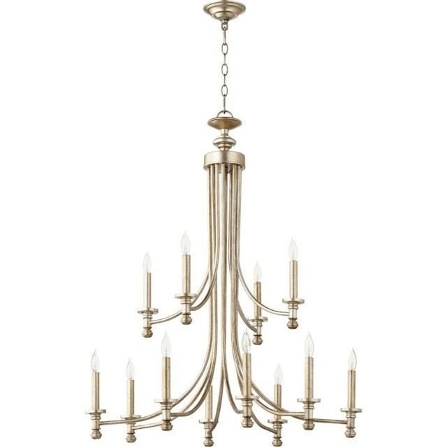 Preferred Ornament Aged Silver Chandeliers Inside Quorum Rossington 12 Light  (View 1 of 20)