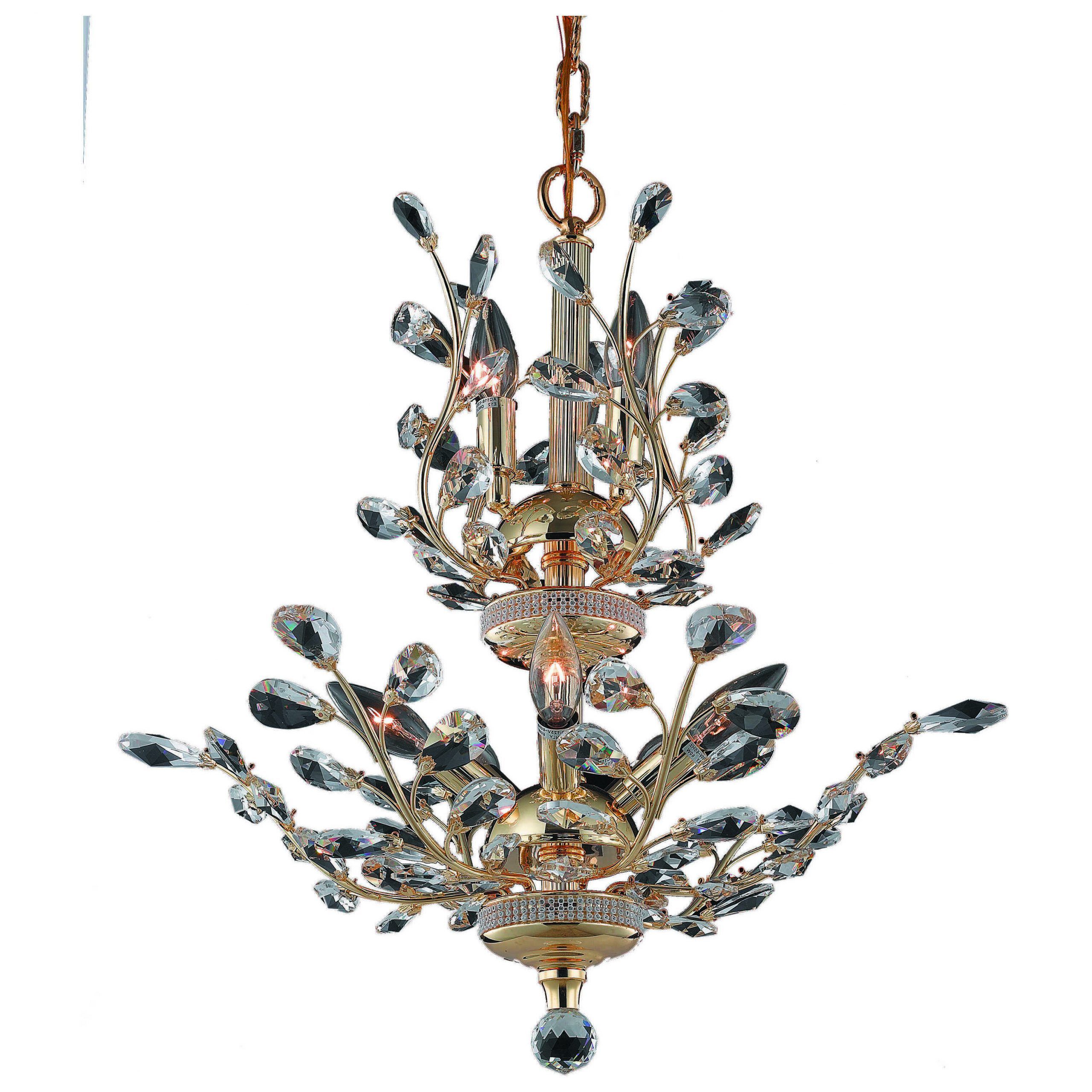 Recent Royal Cut Crystal Chandeliers Throughout Elegant Lighting Orchid Royal Cut Gold & Crystal Eight (View 8 of 20)