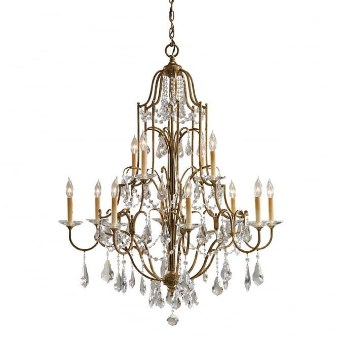 Roman Bronze And Crystal Chandeliers Inside Most Current Valentina 12 Light Tiered Chandelier In Bronze With Glass (View 7 of 20)
