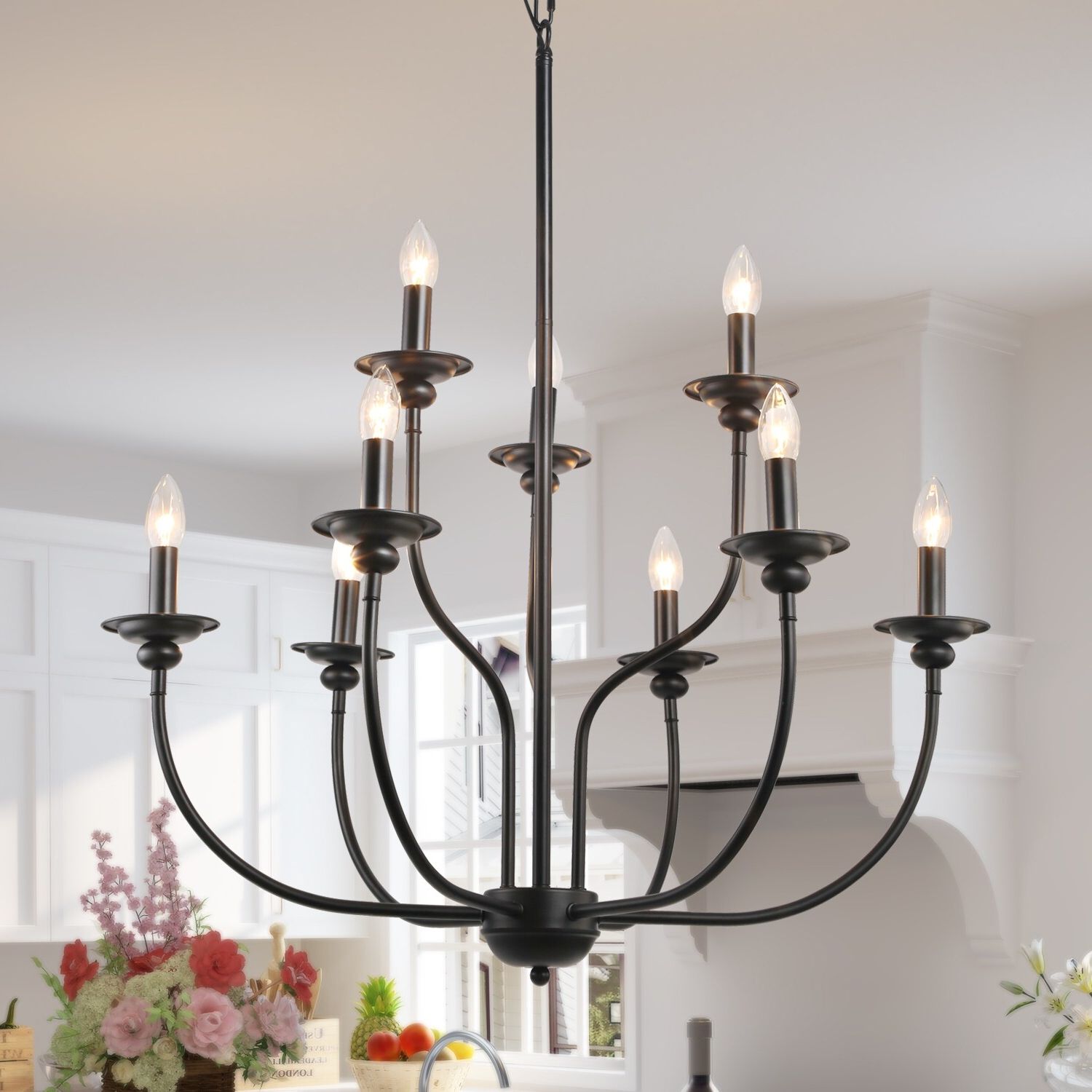 Rustic Black Chandeliers Pertaining To Trendy Modern Farmhouse Rustic Maguel 6/9 Light Chandelier (View 14 of 20)
