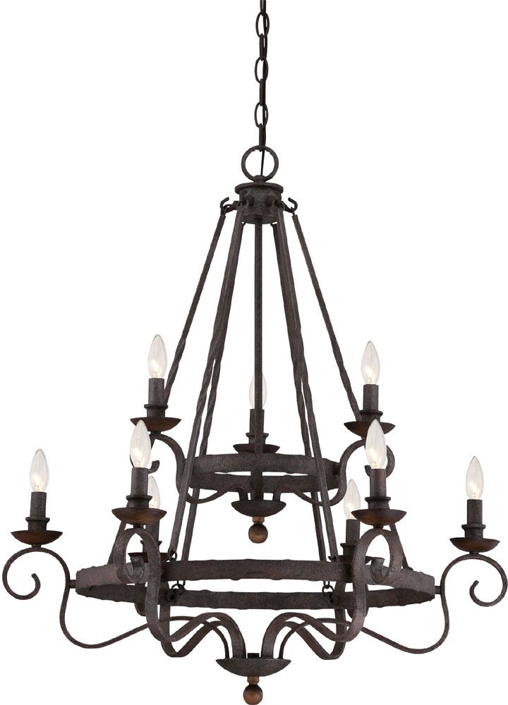 Rustic Black Chandeliers With Recent Quoizel Nbe5009rk Noble Traditional Rustic Black Ceiling (View 20 of 20)