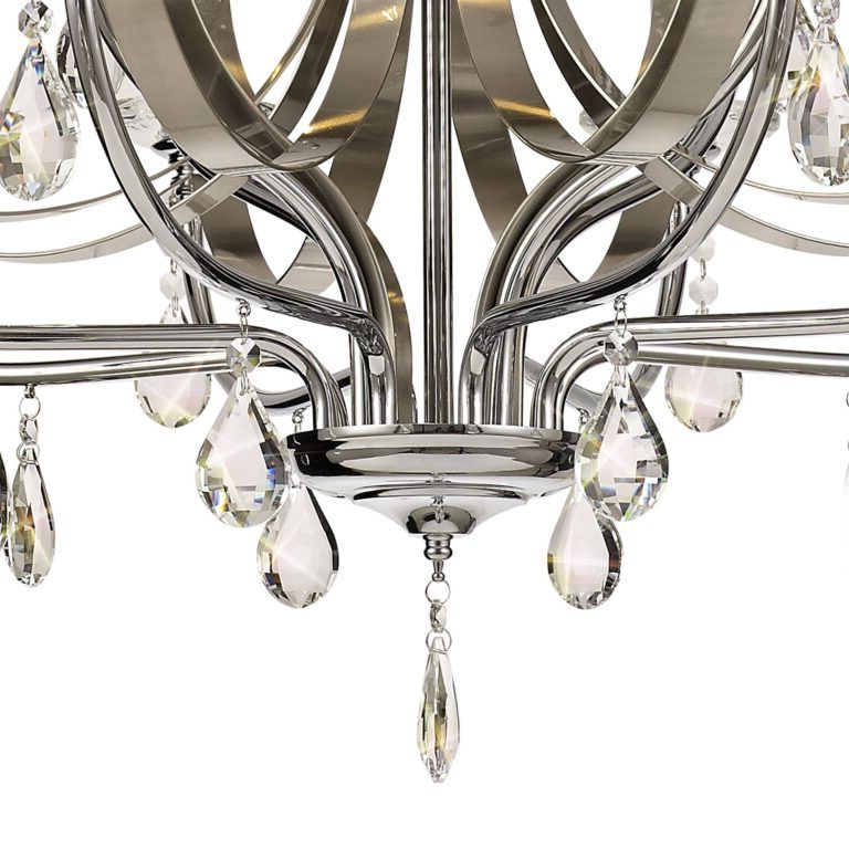 Satin Nickel Crystal Chandeliers With Most Popular Avilia Pendant 12 Light E14 Polished Chrome/satin Nickel (View 8 of 20)
