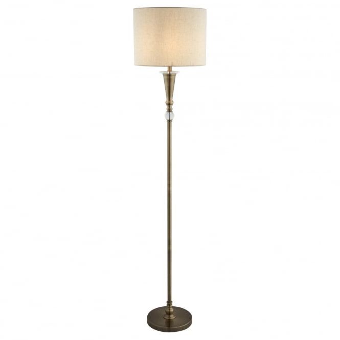 Searchlight Lighting 1012ab Drum Single Light Floor Lamp Pertaining To Well Known Oatmeal Linen Shade Chandeliers (View 6 of 20)