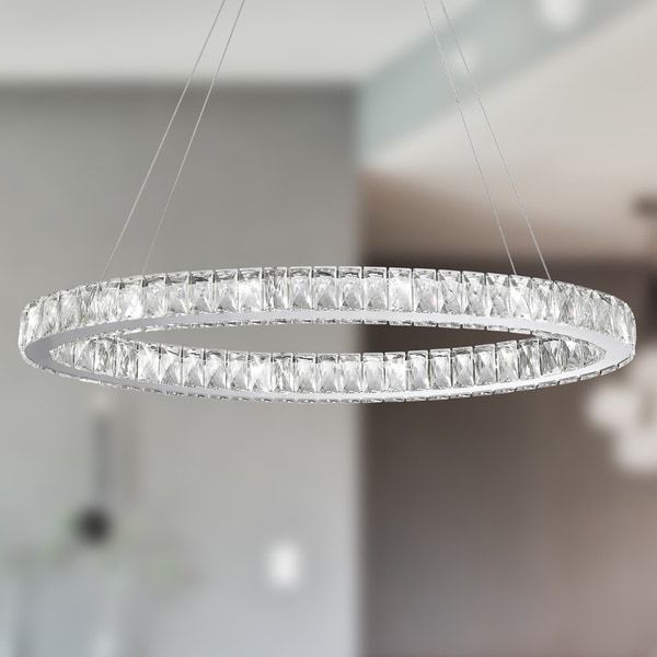 Shop Galaxy 14 Led Light Chrome Finish And Clear Crystal With Most Up To Date Chrome And Crystal Led Chandeliers (View 13 of 20)