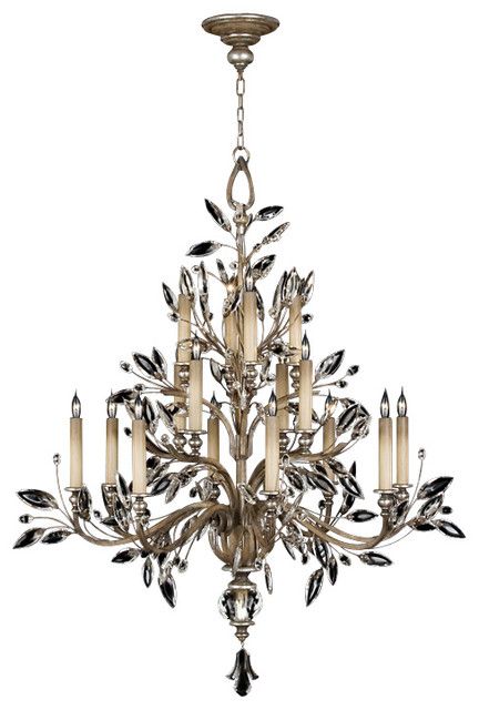 Silver Leaf Chandeliers Pertaining To Favorite Fine Art Lamps 759440st Crystal Laurel Warm Silver Leaf (View 13 of 20)