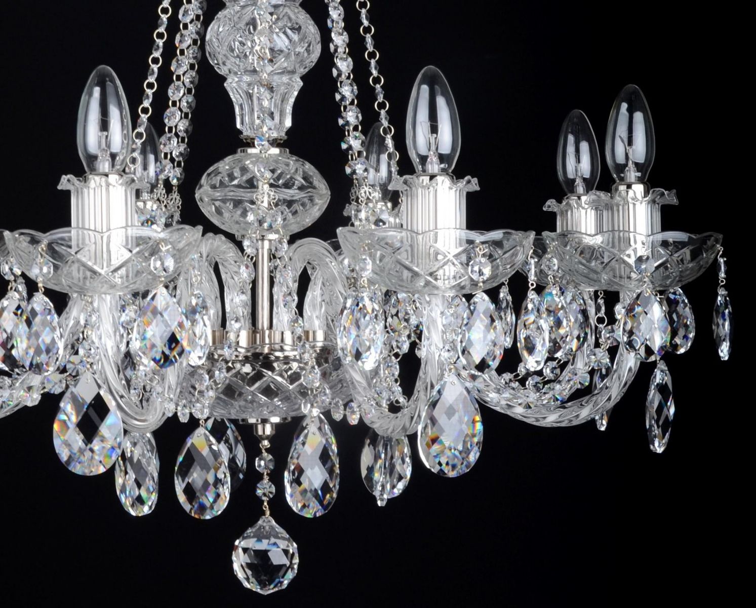 Soft Silver Crystal Chandeliers Within Most Up To Date 8 Arms Silver Swarovski Crystal Chandelier Decorated With (View 18 of 20)