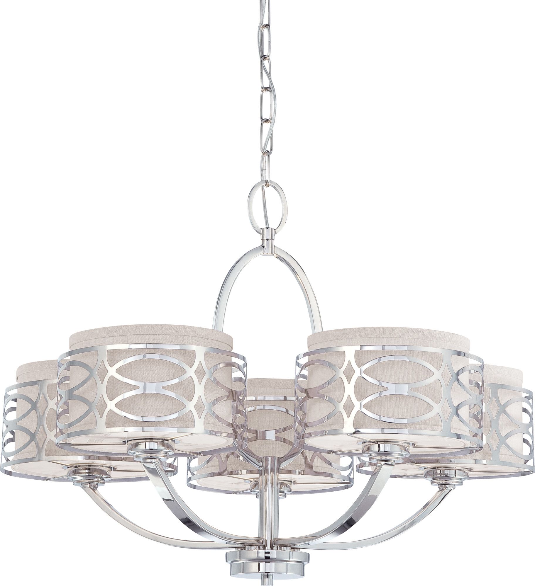 Stone Gray And Nickel Chandeliers In Most Current 5 Light – Chandelier – Slate Gray Fabric Shades – Walmart (View 16 of 20)