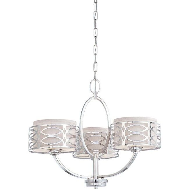 Stone Gray And Nickel Chandeliers Intended For Most Recently Released Harlow – 3 Light Chandelier – Polished Nickel Finish With (View 8 of 20)