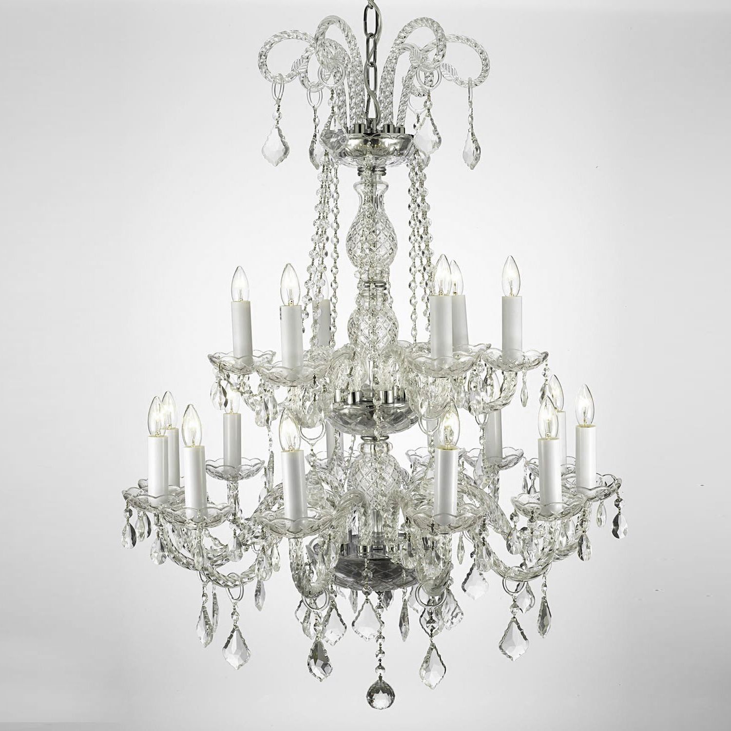 This Two Tier Chandelier Is Decorated With 100 Percent Inside Well Known Marquette Two Tier Traditional Chandeliers (View 7 of 20)