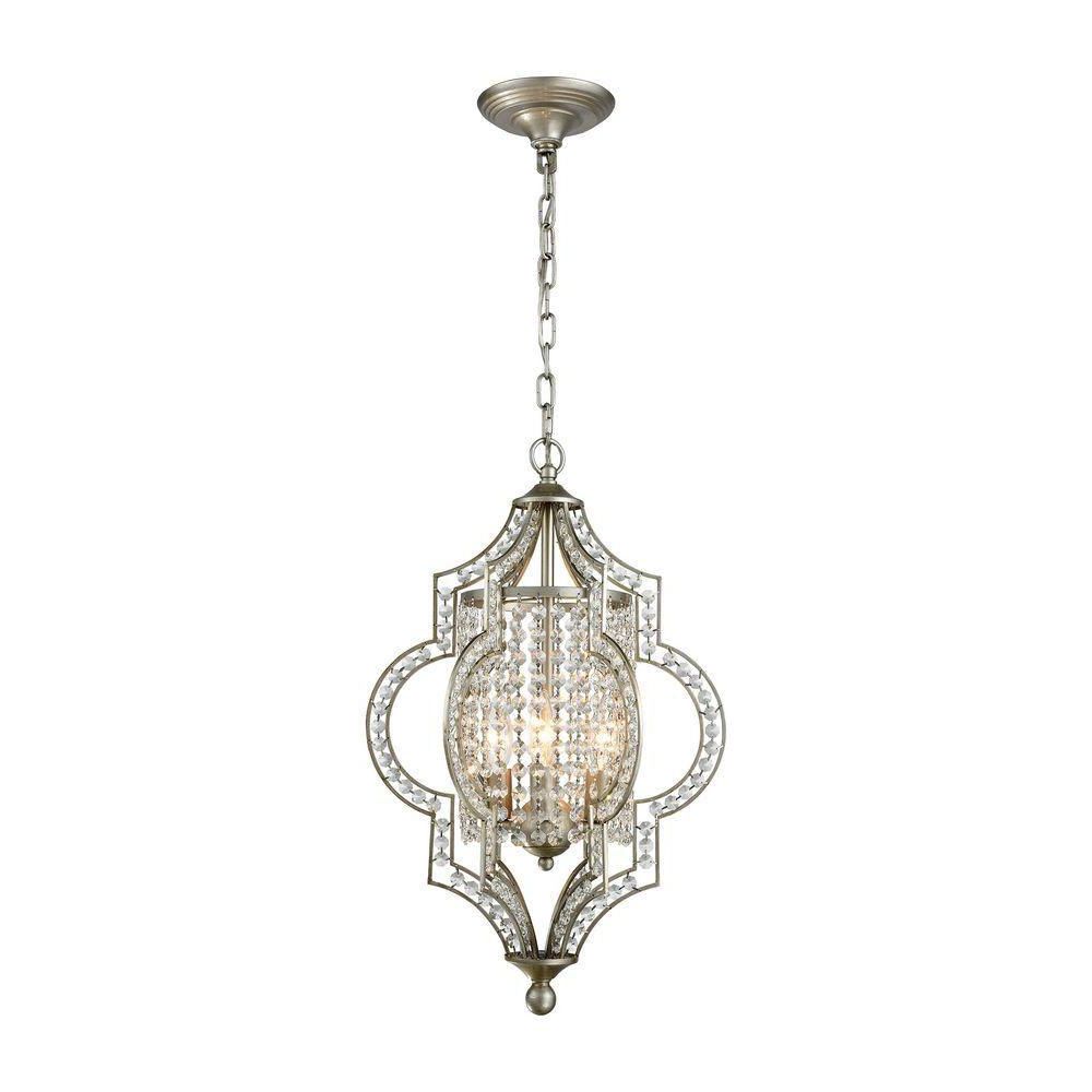 Titan Lighting Gabrielle 3 Light Aged Silver Led Intended For Most Popular Ornament Aged Silver Chandeliers (View 7 of 20)