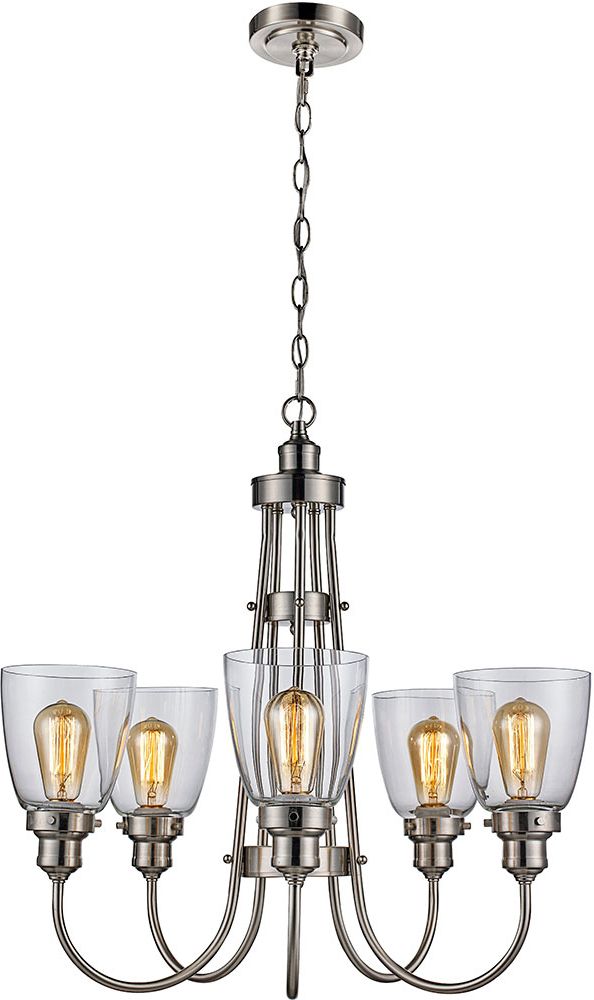 Trans Globe 70837 Bn Jennifer Contemporary Brushed Nickel Within Well Known Brushed Nickel Metal And Wood Modern Chandeliers (View 13 of 20)