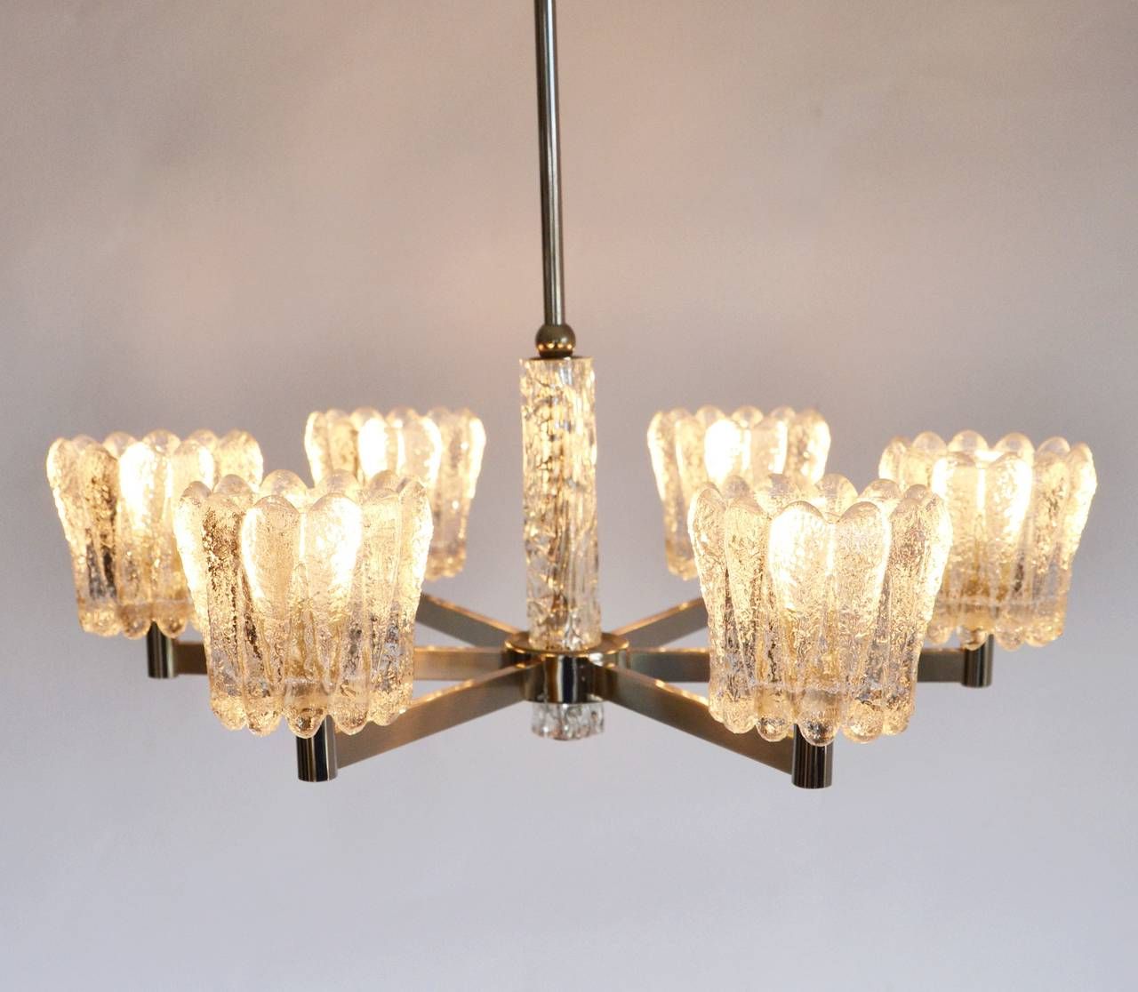 Trendy 1960s Ice Glass Chrome Chandeliercarl Fagerlund For With Glass And Chrome Modern Chandeliers (View 12 of 20)