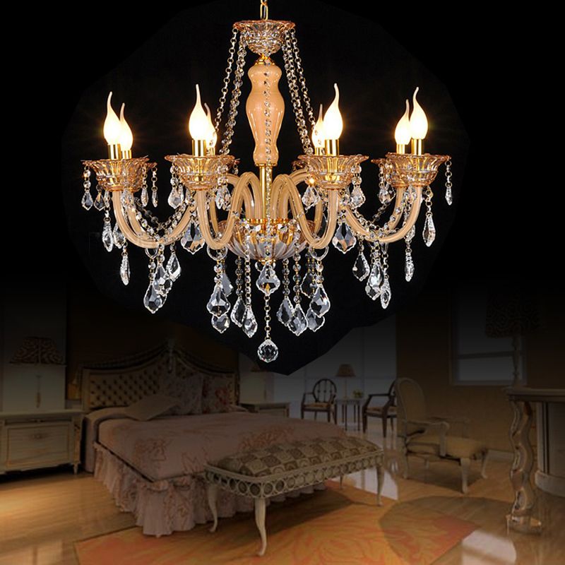 Trendy Amber Color Chandelier Bedroom Modern Crystal Chandelier Regarding Soft Gold Crystal Chandeliers (View 19 of 20)