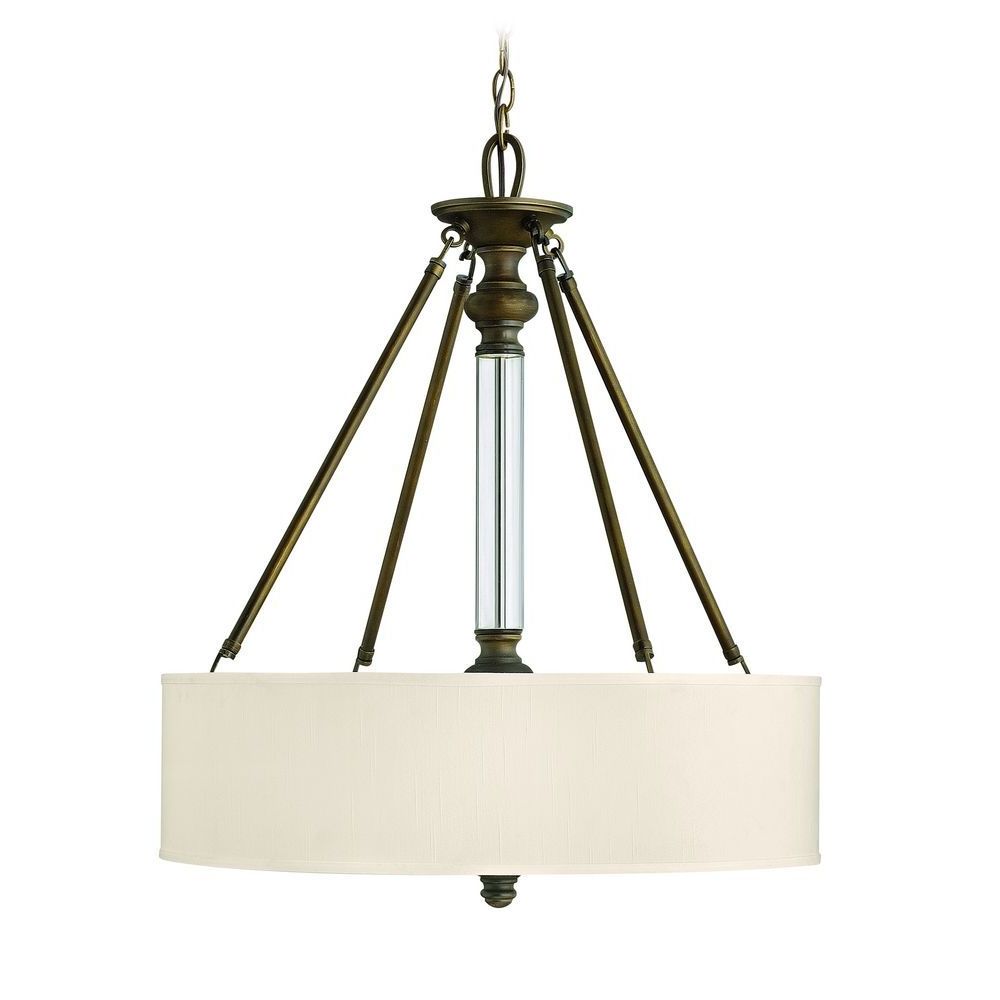 Trendy Drum Pendant Light With Beige / Cream Shade In English With Distressed Cream Drum Pendant Lights (View 6 of 20)