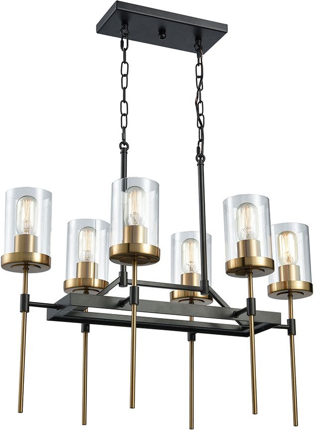 Trendy Elk 14551 6 North Haven Modern Oil Rubbed Bronze,satin Intended For Bronze Kitchen Island Chandeliers (View 11 of 20)