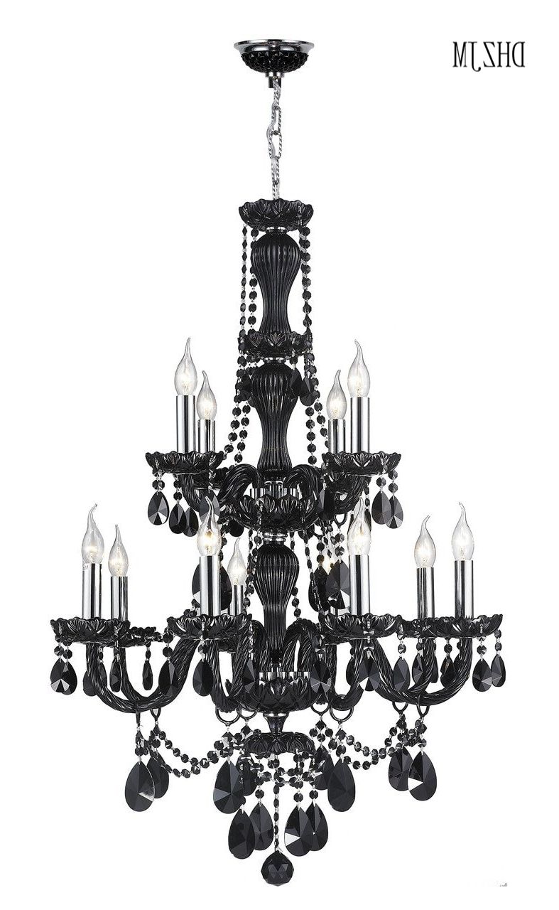 Trendy Modern Crystal Chandelier Lighting Luxury Black Glass Throughout Black Modern Chandeliers (View 13 of 20)