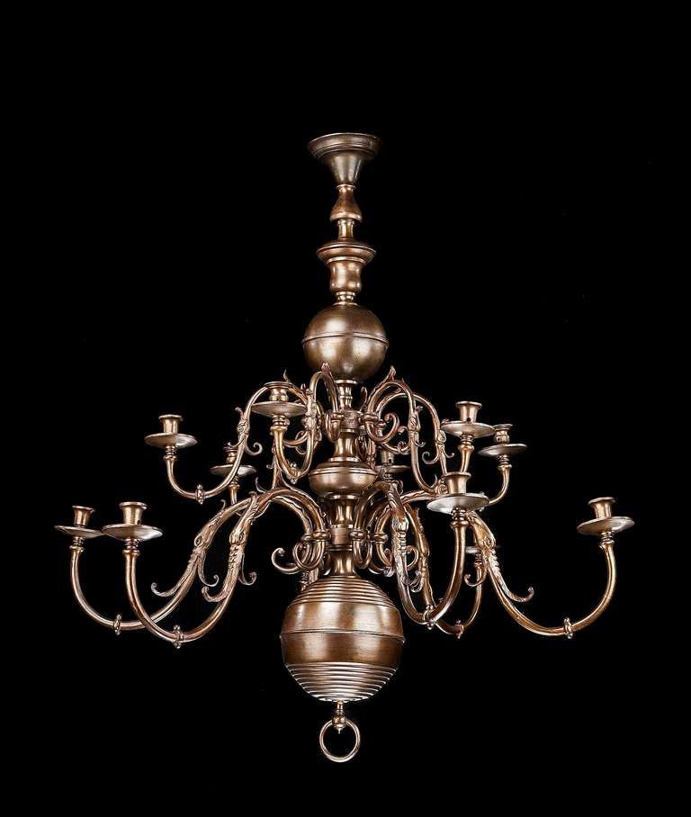 Two Tiered Bronze, Twelve Arm Chandelier For Sale At 1stdibs With Regard To Fashionable Marquette Two Tier Traditional Chandeliers (View 18 of 20)