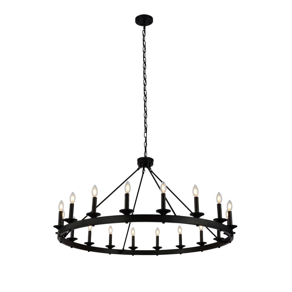 Unbranded 18 Light Black Candle Style Wagon Wheel Inside Most Current Black Wagon Wheel Ring Chandeliers (View 11 of 20)