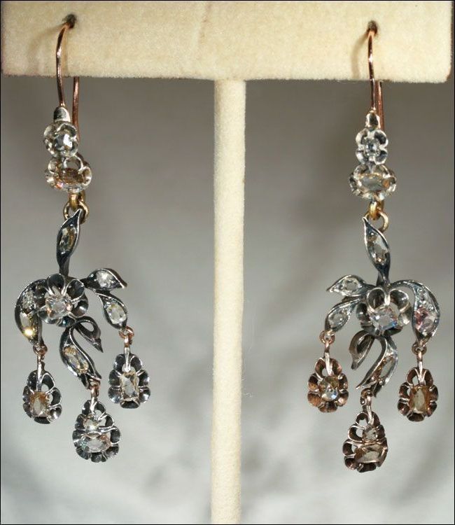 Warm Antique Gold Ring Chandeliers Inside Newest Antique Early Victorian Diamond Chandelier Earrings (View 7 of 20)
