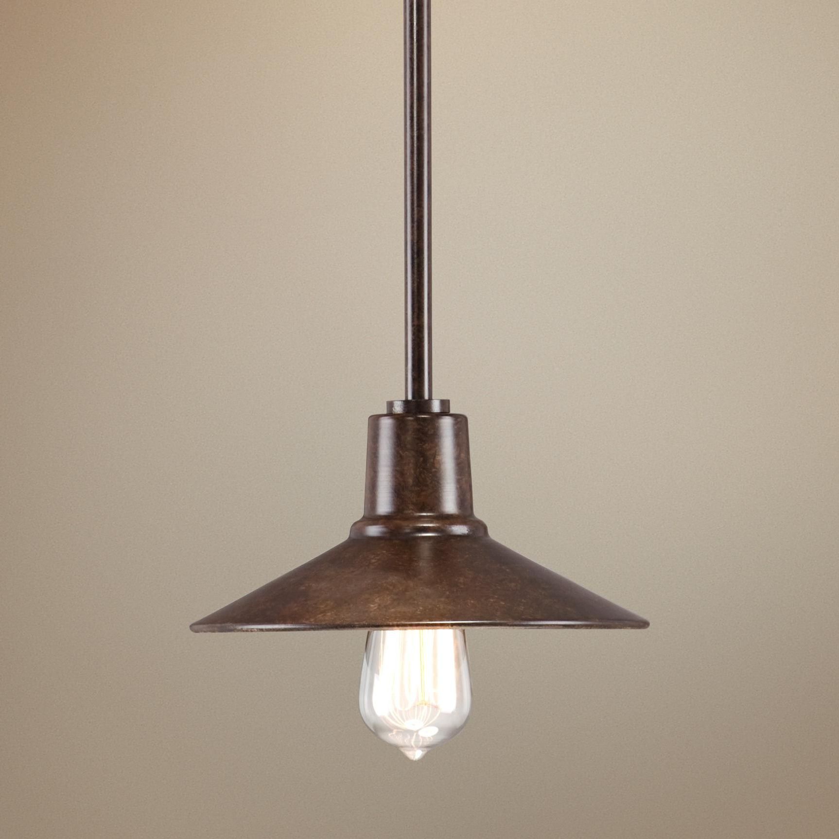 Warm Bronze 9" Wide Edison Industrial Mini Pendant Light With Regard To Well Known Warm Antique Brass Pendant Lights (View 15 of 20)