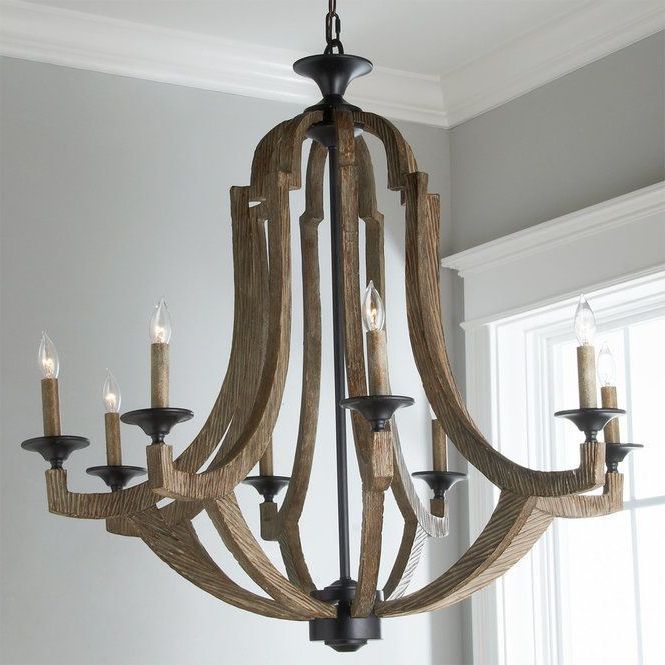 Weathered Oak And Bronze Chandeliers In Current Weathered Pine And Bronze Chandelier – 8 Light – Shades Of (View 10 of 20)