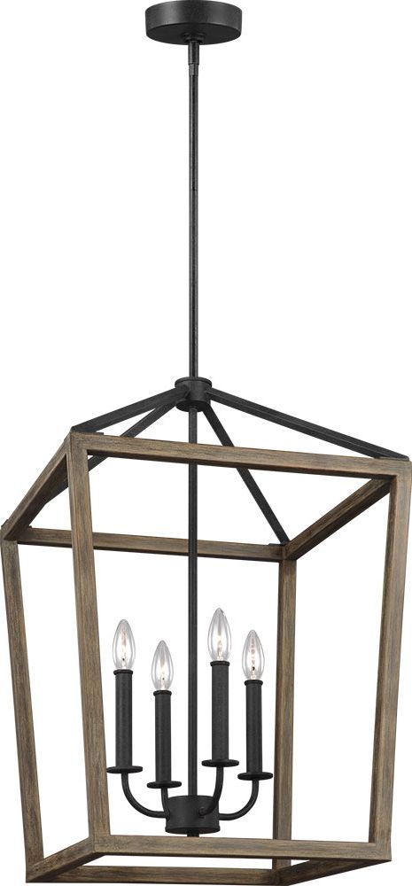 Weathered Oak Wood Chandeliers In Preferred Feiss F3191 4wow Af Gannet Weathered Oak Wood / Antique (View 10 of 20)
