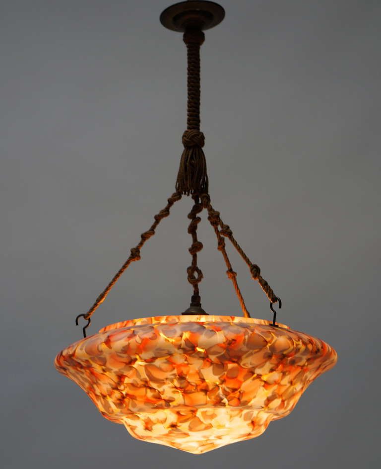 Well Known Art Deco Opaline Glass Chandelier For Sale At 1stdibs Inside Art Glass Chandeliers (View 2 of 20)