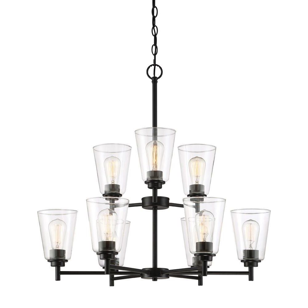 Well Known Black Finish Modern Chandeliers Throughout Designers Fountain 95789 Mb Westin – Nine Light Chandelier (View 20 of 20)
