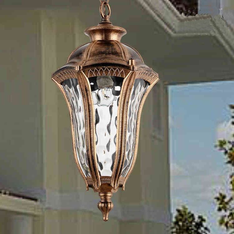 Well Known Bronze With Clear Glass Pendant Lights Throughout American Vintage Bronze Aluminum E27 Led Bulb Waterproof (View 7 of 20)