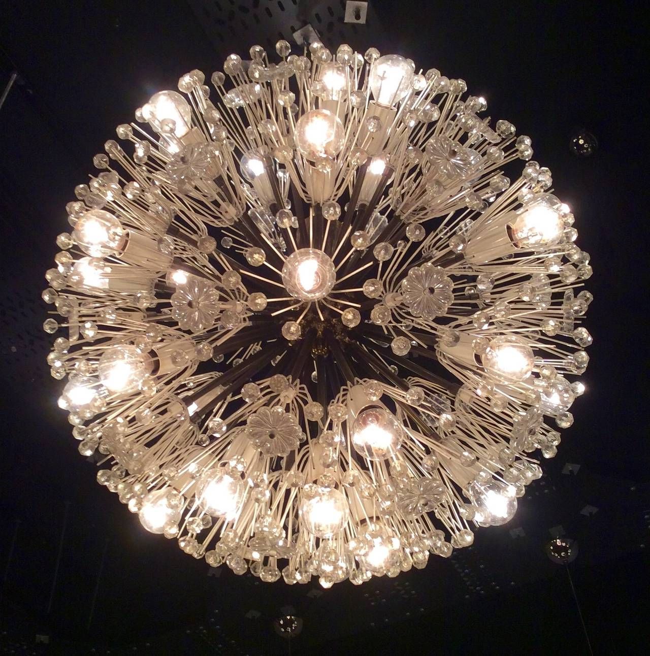 Well Known Emil Stejnar Huge Dandelion Glass And Chrome Chandelier At In Glass And Chrome Modern Chandeliers (View 6 of 20)