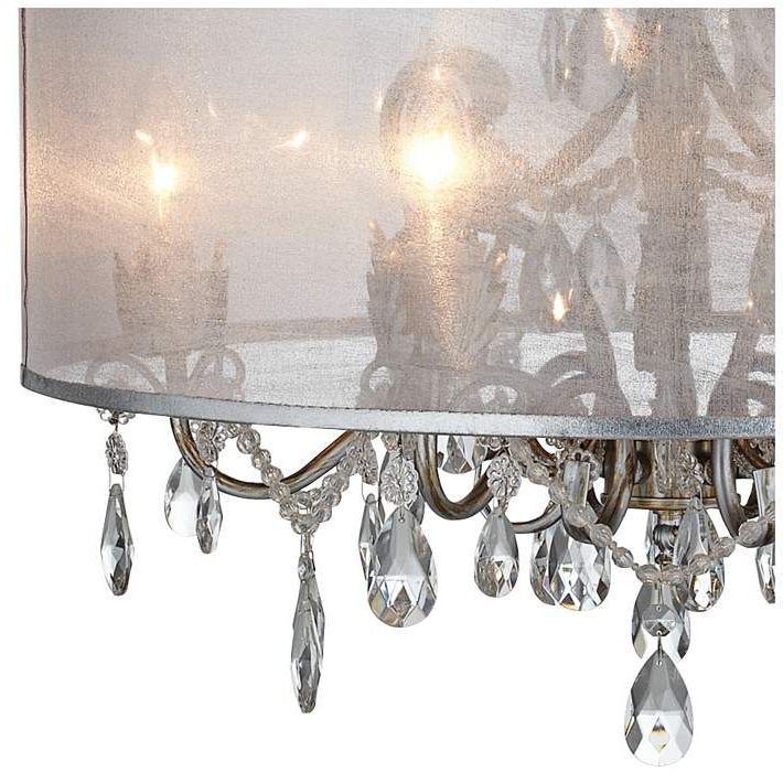 Well Known Organza Silver Pendant Lights In Possini Euro Farina 23" Wide Organza Silver Pendant Light (View 5 of 20)