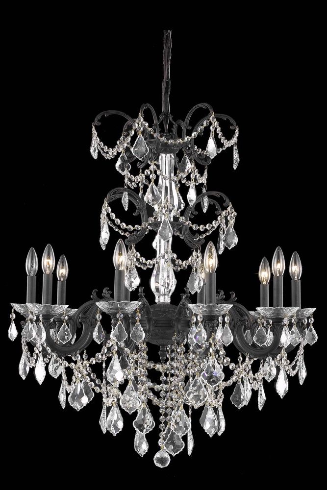 Well Known Roman Bronze And Crystal Chandeliers For Athena 10 Light Dark Bronze Chandelier Clear Royal Cut (View 20 of 20)