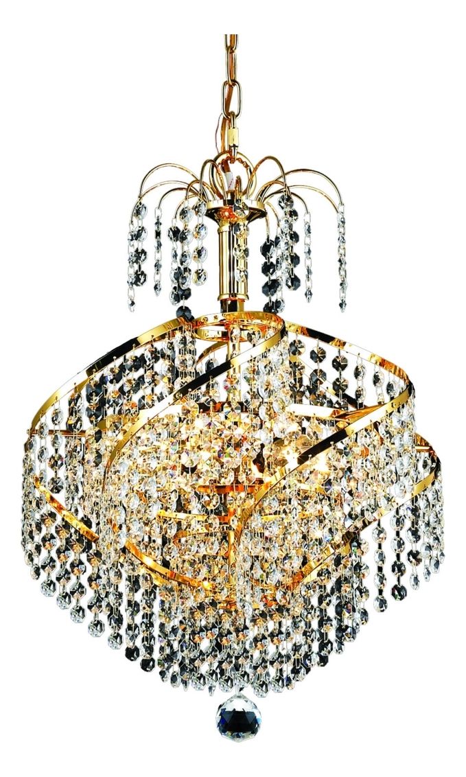 Well Known Royal Cut Crystal Chandeliers Throughout Elegant Lighting Royal Cut Clear Crystal Spiral 3 Light (View 15 of 20)
