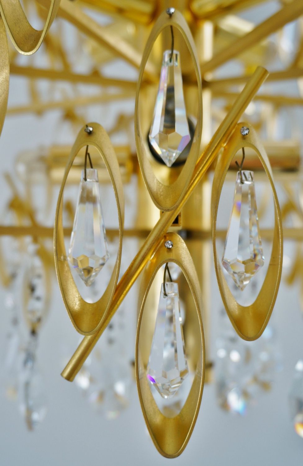 Well Known Warm Antique Gold Ring Chandeliers Within Lobmeyr Chandelier Gold Gilt Metal & Swarovski Crystals (View 2 of 20)