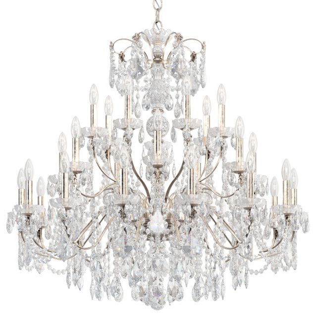 Well Liked Heritage Crystal Chandeliers In Century 28 Light Chandelier Antique Silver Clear Heritage (View 15 of 20)
