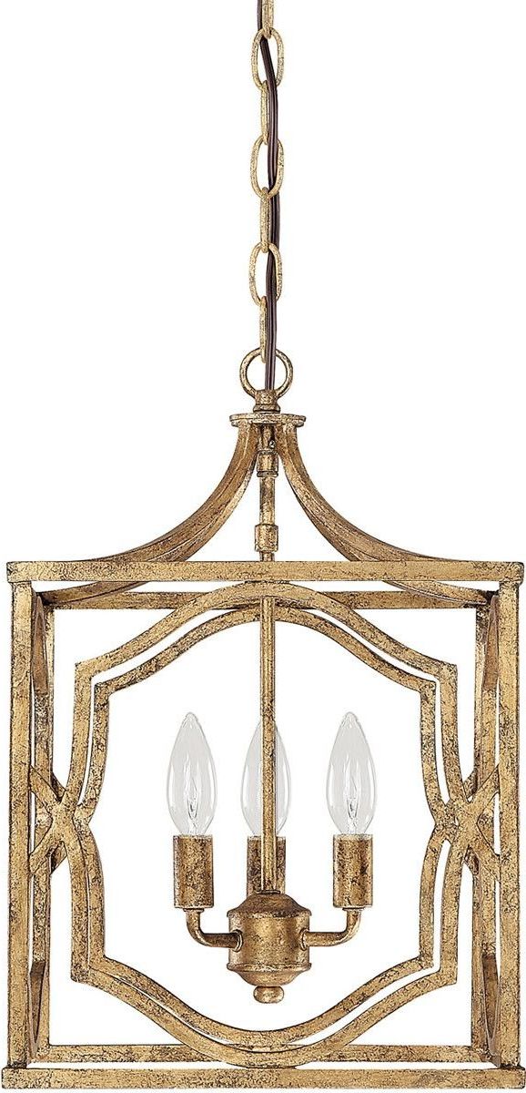 Widely Used Antique Gold Pendant Lights Throughout 12"w Blakely 3 Light Foyer Chandelier Antique Gold (View 15 of 20)