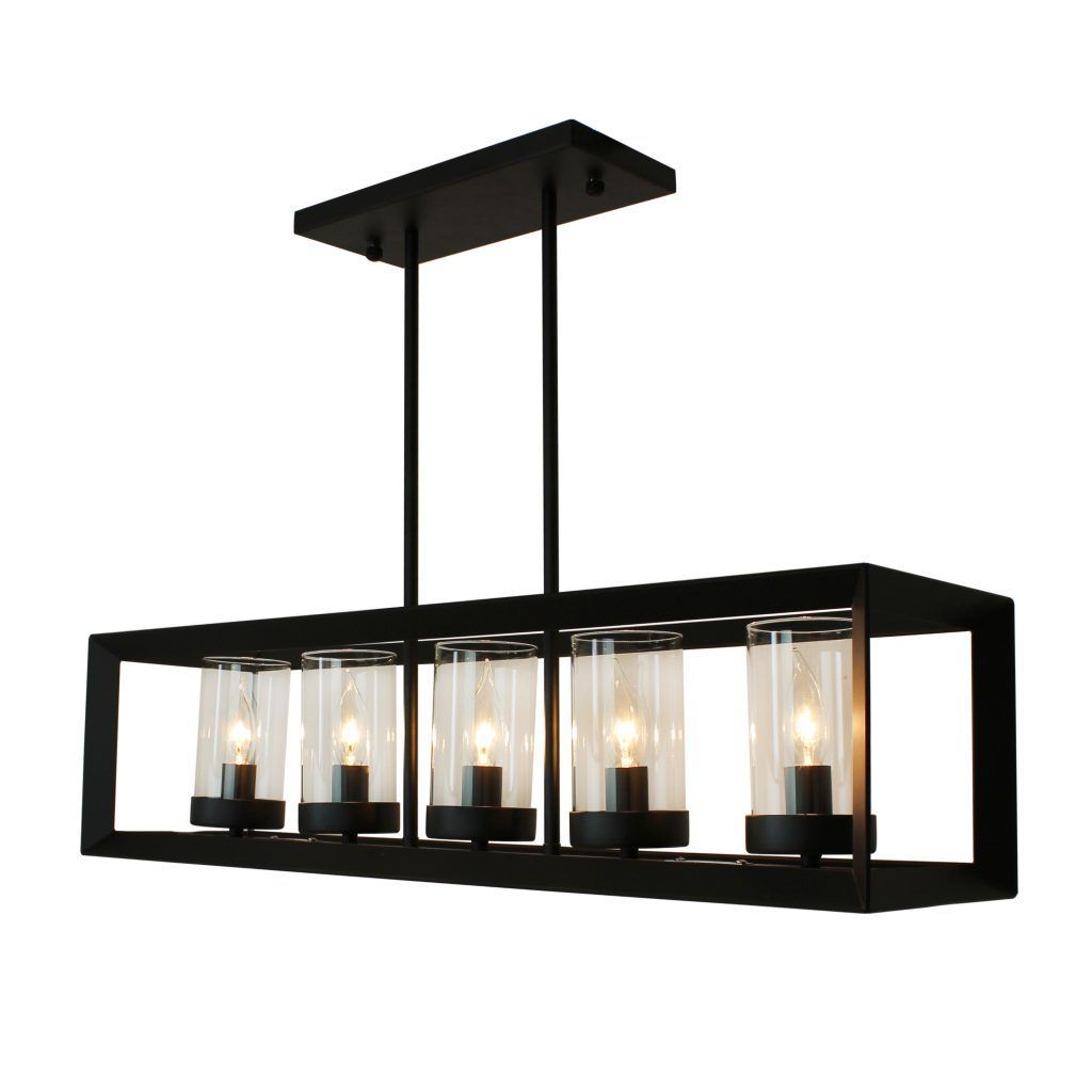 Widely Used Rustic Kitchen Island Rectangular Pendant Chandelier With Regard To Black And Gold Kitchen Island Light Pendant (View 7 of 20)