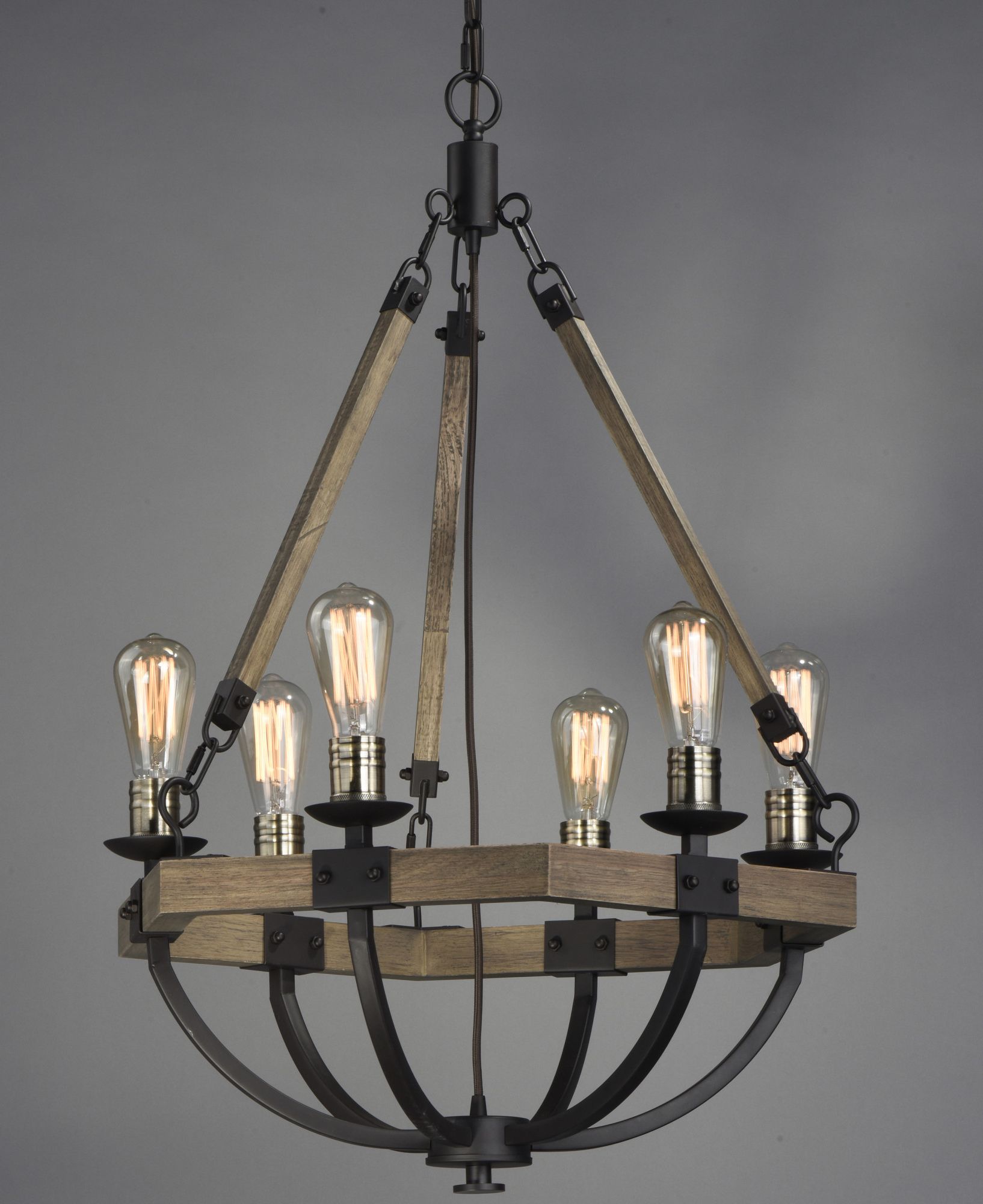 Widely Used Weathered Oak Wood Chandeliers Regarding Maxim 20335 Bronze And Oak Lodge 6 Light 24" Weathered (View 20 of 20)