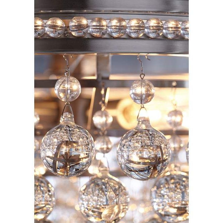 Wohlfurst 20 1/4" Wide Brushed Nickel Crystal Pendant With Most Recently Released Polished Nickel And Crystal Modern Pendant Lights (View 19 of 20)