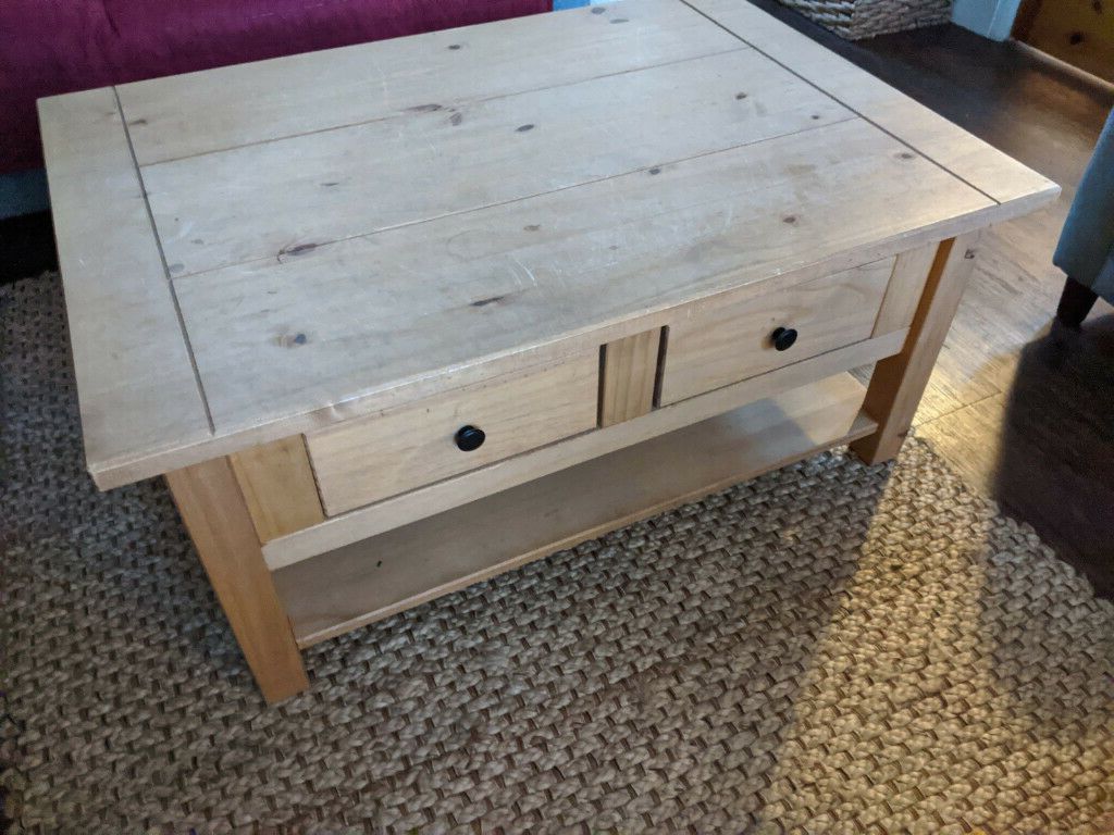 1 Shelf Coffee Tables With Regard To Trendy Argos Home San Diego 2 Drawers 1 Shelf Coffee Table – Pine (View 15 of 20)