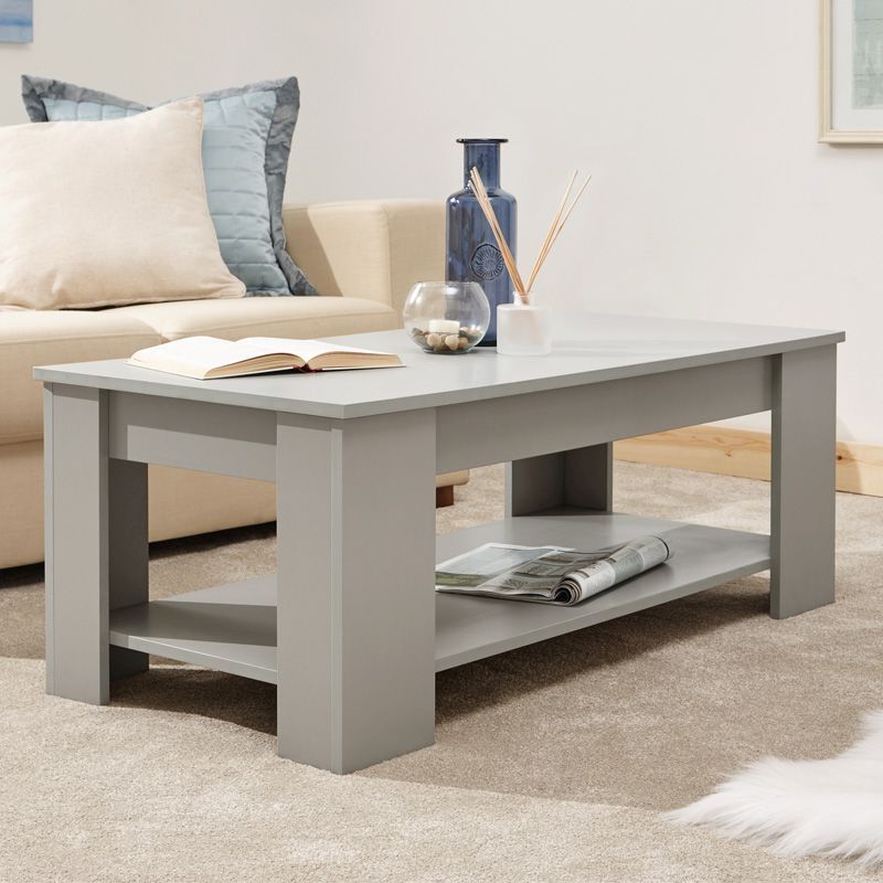 1 Shelf Coffee Tables With Regard To Well Known Ember Lift Up Coffee Table Grey 1 Shelf – Buy Online At Qd (View 8 of 20)