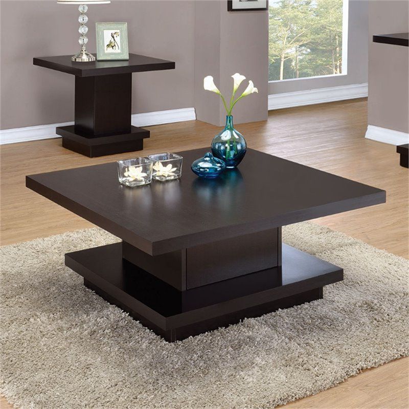 1 Shelf Square Coffee Tables Regarding Most Up To Date Bowery Hill Square Pedestal Storage Coffee Table In (View 9 of 20)