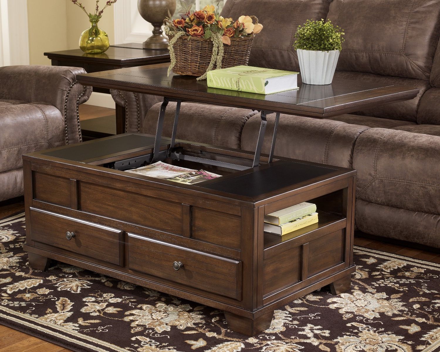 11 Trunk Style Coffee Table Set Pics Within Most Popular Espresso Wood Storage Coffee Tables (View 5 of 20)