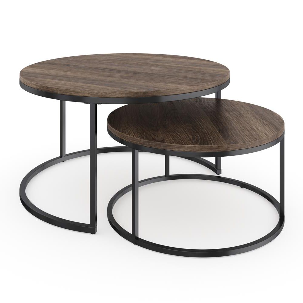 2 Piece Modern Nesting Coffee Tables Within Well Known Nathan James Stella 2 Piece 32 In (View 4 of 20)