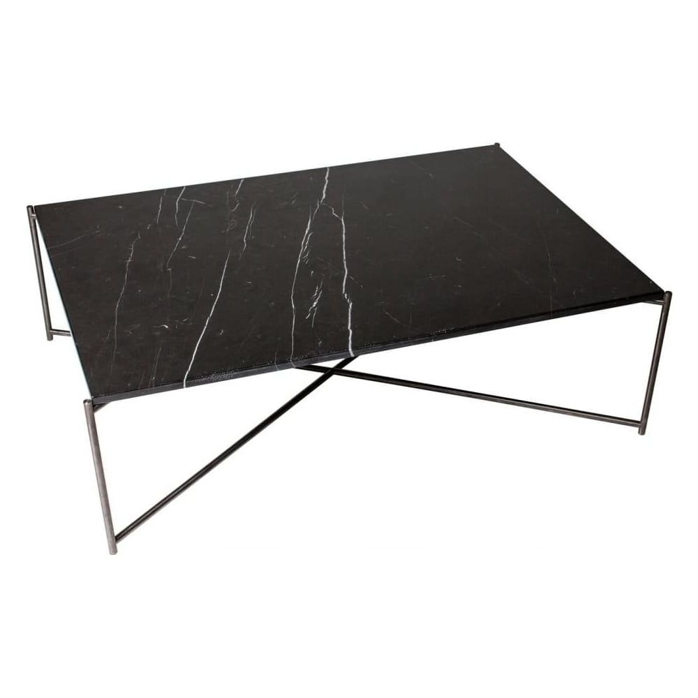 2018 Buy Black Marble Rectangular Table And Gun Metal Base At Throughout Black Metal And Marble Coffee Tables (View 9 of 20)