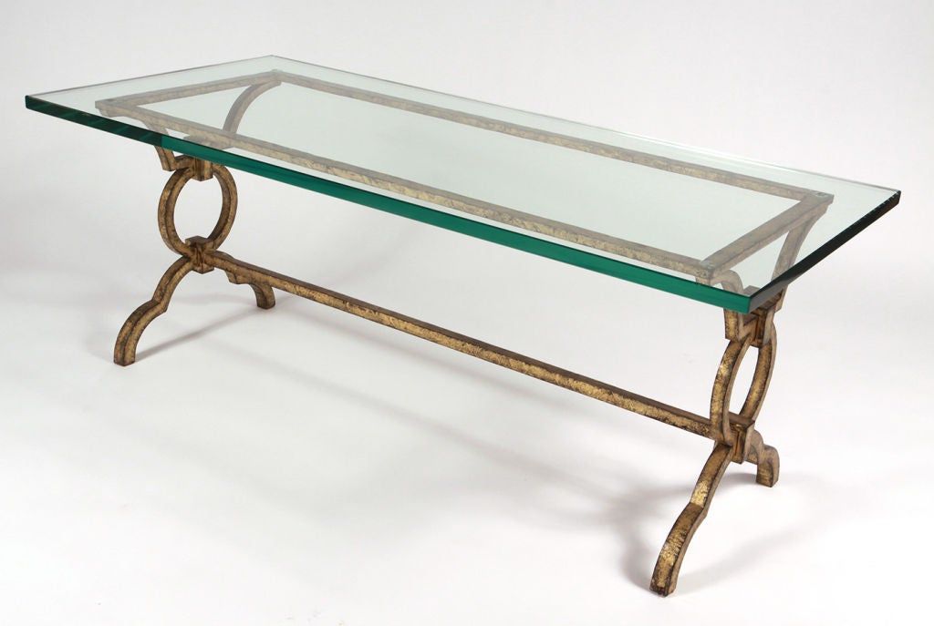 2018 Gilt Wrought Iron Cocktail Table After Gilbert Poillerat In Wrought Iron Cocktail Tables (View 3 of 20)