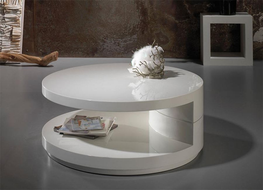 2018 Gloss White Steel Coffee Tables In White High Gloss Coffee Table With Storage Ideas (View 15 of 20)