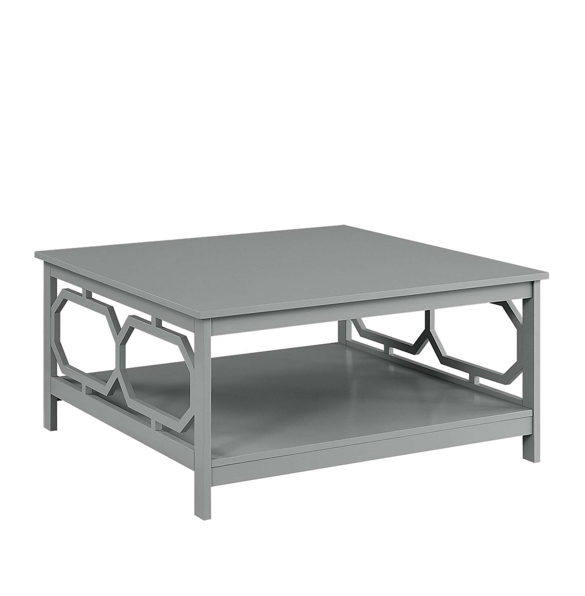 2018 Gray And Gold Coffee Tables Within Omega Square 36" Coffee Table In Gray – Convenience (View 6 of 20)