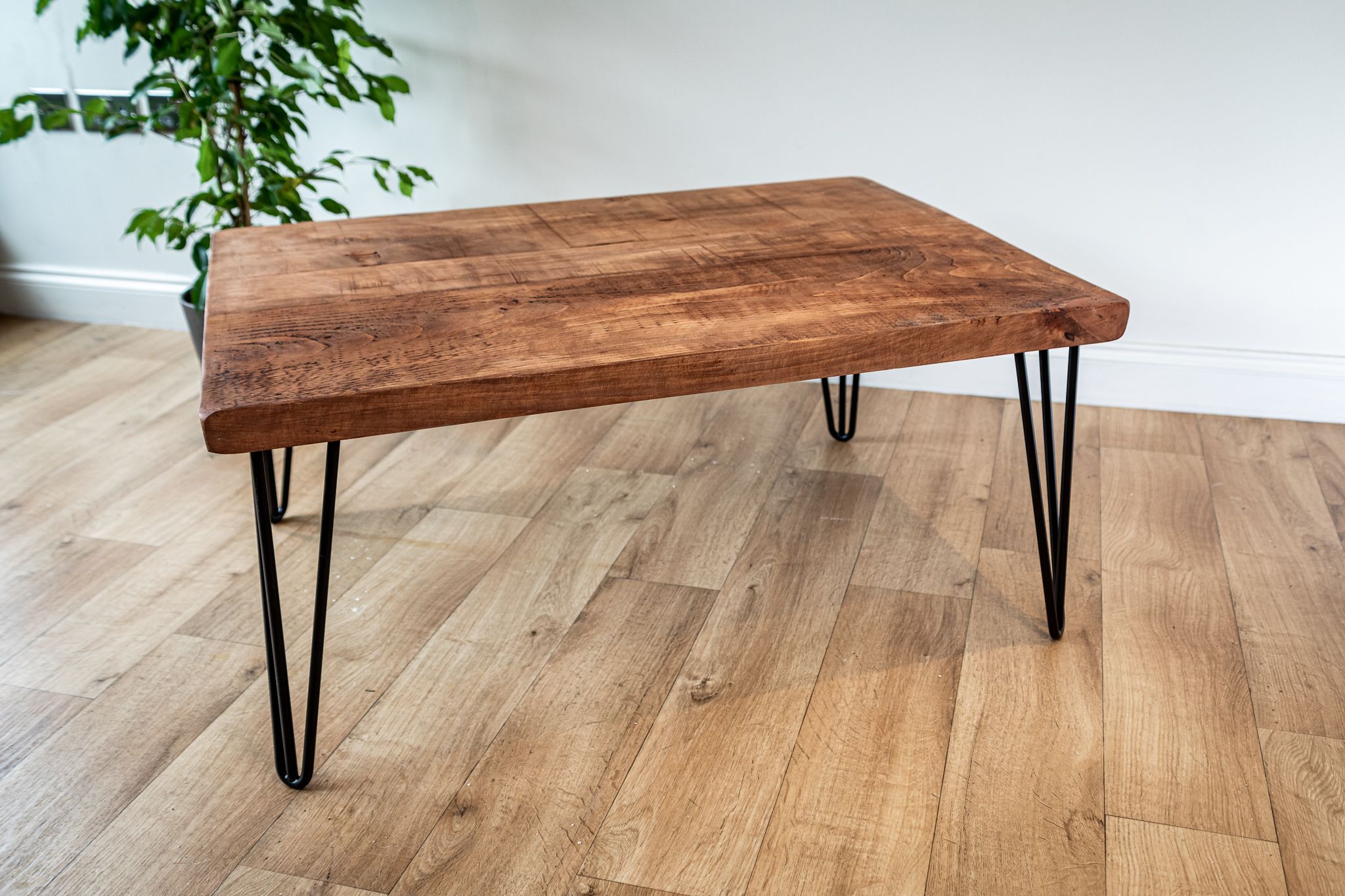2018 Hairpin Leg Coffee Table – Rustic Reclaimed Plank Wood Top Inside Reclaimed Wood Coffee Tables (View 7 of 20)